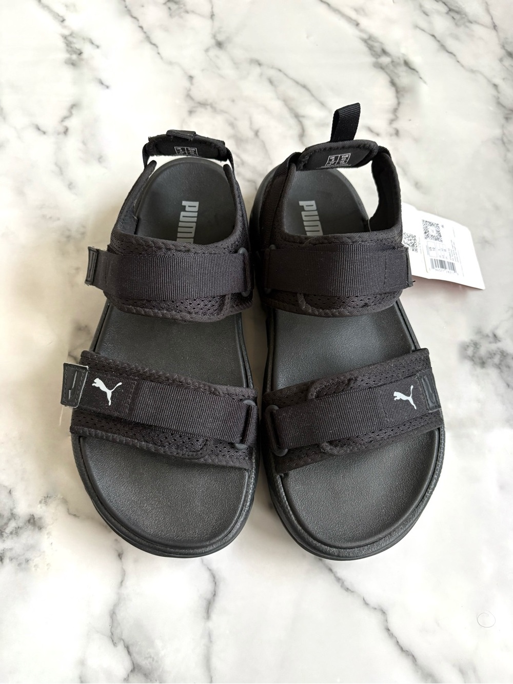 Puma Black Double Strap Comfort Sandals Women’s Size 10